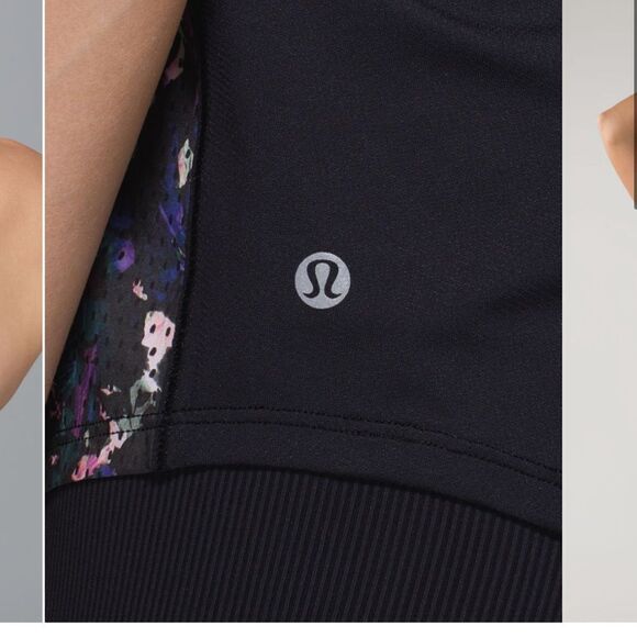 New LULULEMON Breezy Singlet Floral Sport Black 8 - Picture 6 of 9